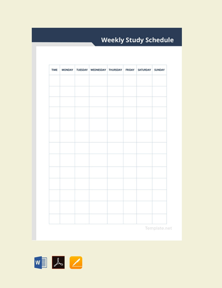 Weekly Study Schedule