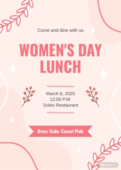 womens day lunch invitation template