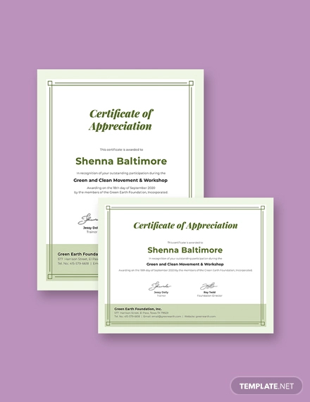 participation certificate design