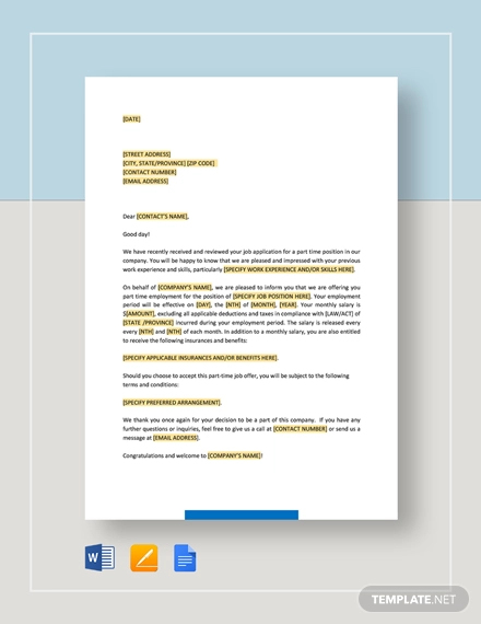 Offer Letter 25 Examples Format Sample Examples