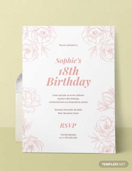 FREE 19 18th Birthday Invitation Designs Examples In Word PSD AI 