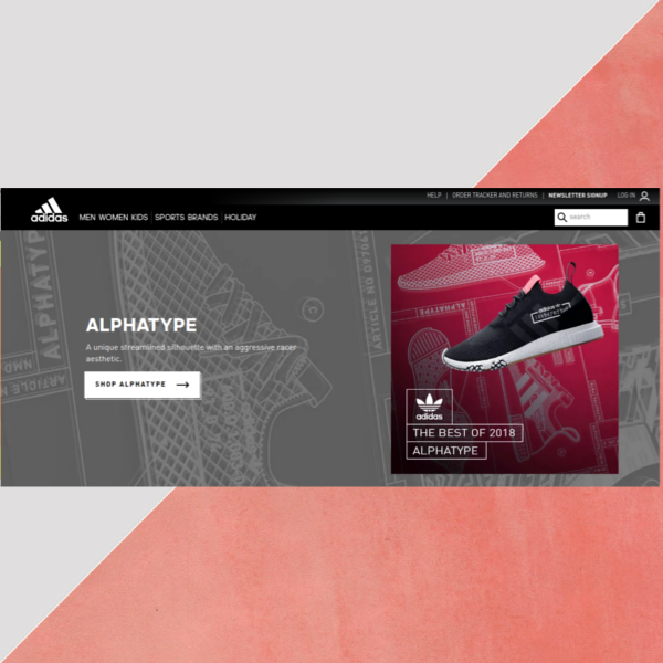 adidas website header