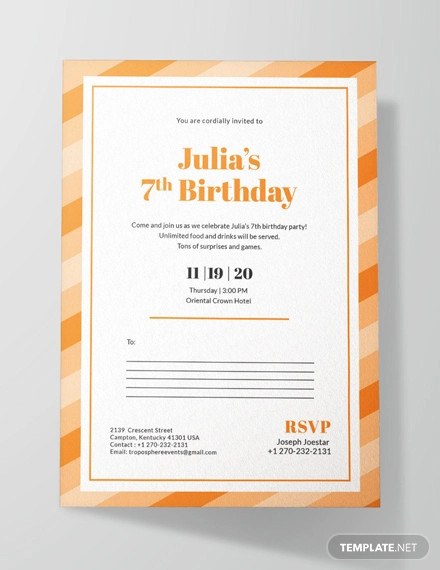 birthday postcard invitation template