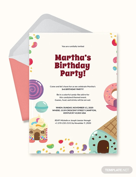 candyland birthday invitation template