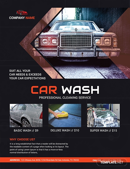 car wash business flyer template