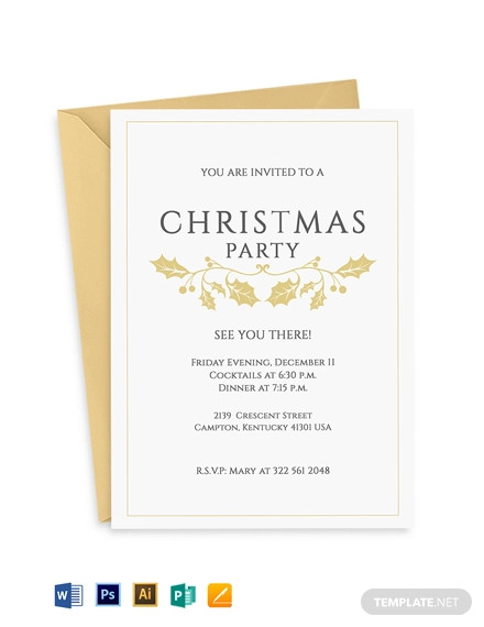 classy christmas invitation flyer template