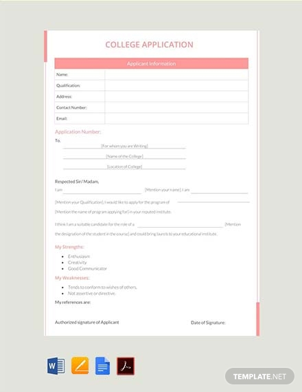 College Application Form