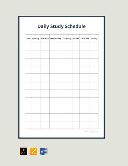 Daily Study Schedule