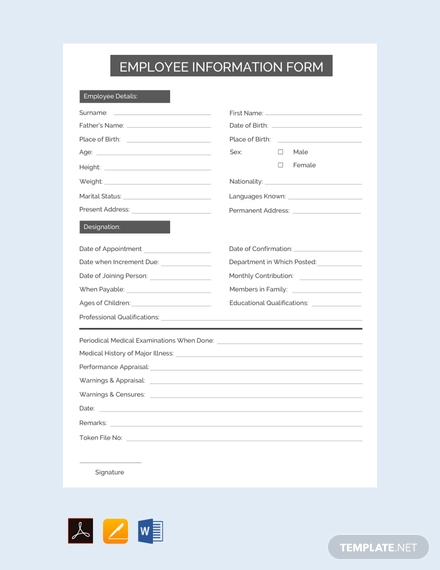 Employee Information Form