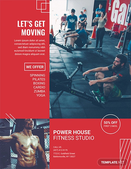 fitness studio flyer design