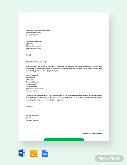 Incident Report Letter 6 Examples Format Pdf Examples