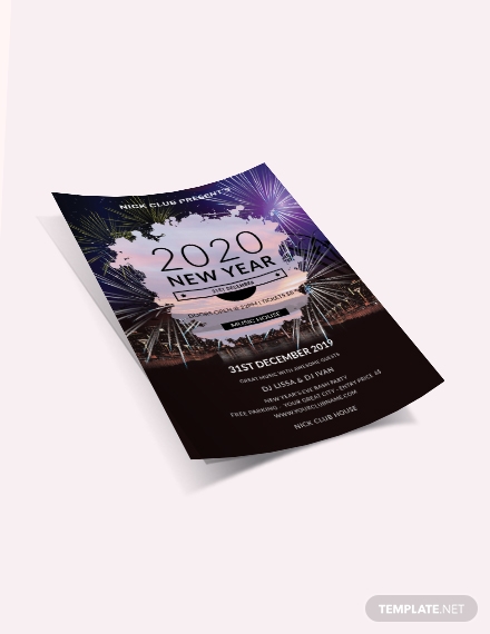 free new year party flyer template