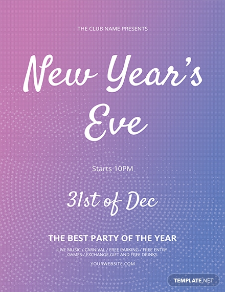 free new years eve flyer template