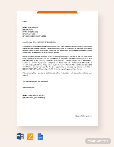 Retire Letter Template from images.examples.com