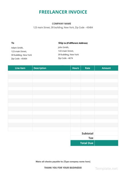 freelancer invoice