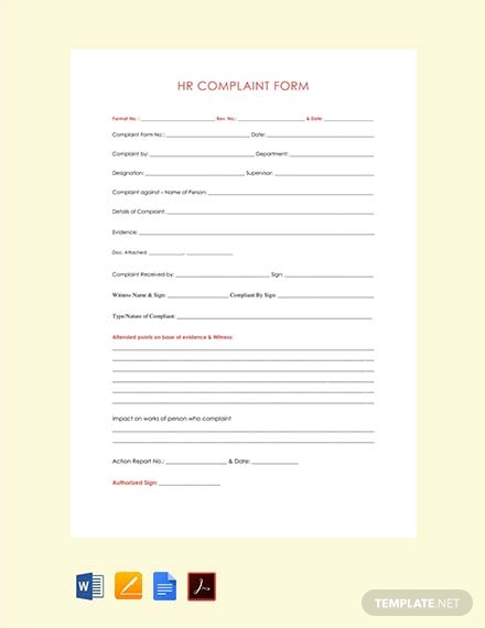hr complaint form