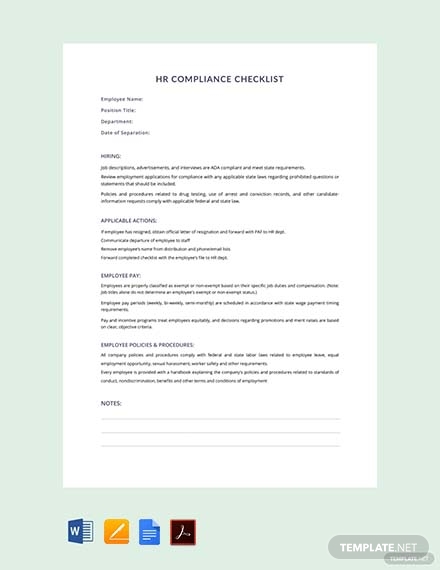 hr compliance checklist