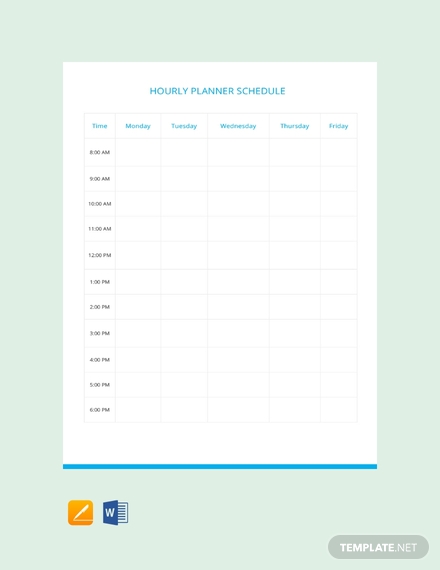 hourly planner schedule