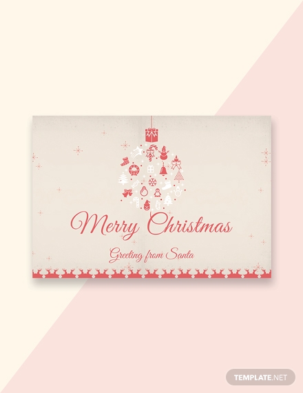minimal christmas greeting card template