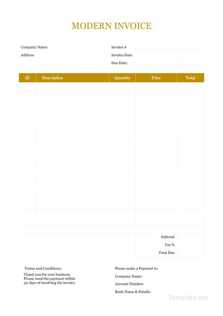 modern invoice template