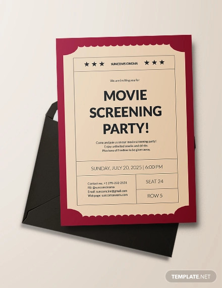 movie ticket invitation template