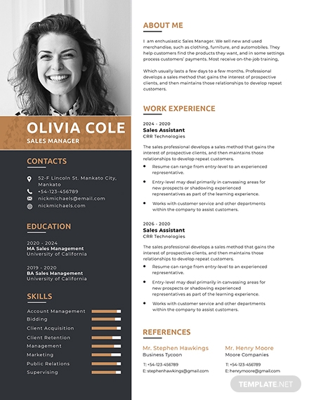 one page resume sample