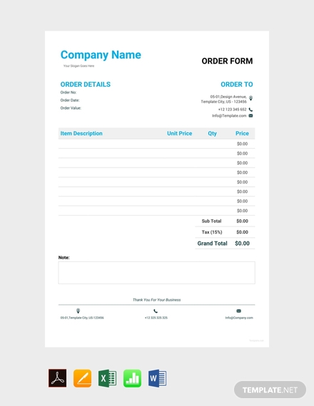 order form sample