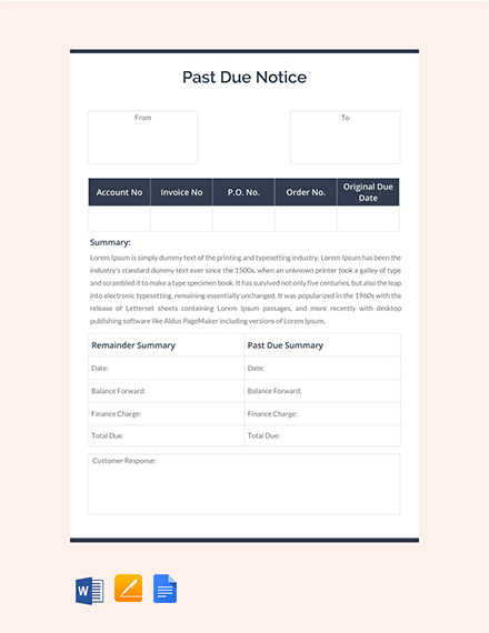 past due notice template