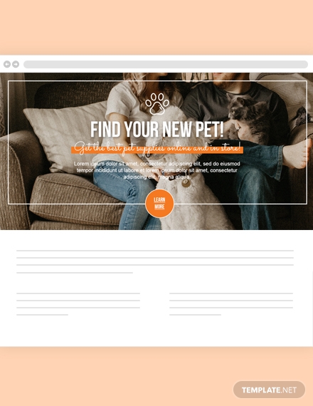 Pets Website Header Template