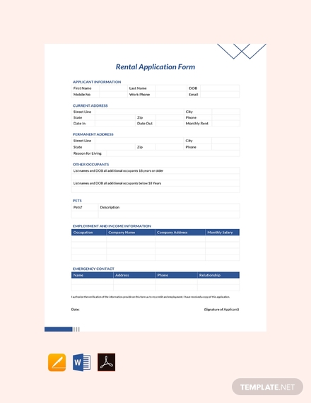 Rental Application Form