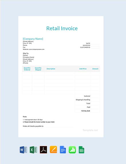 retail invoice