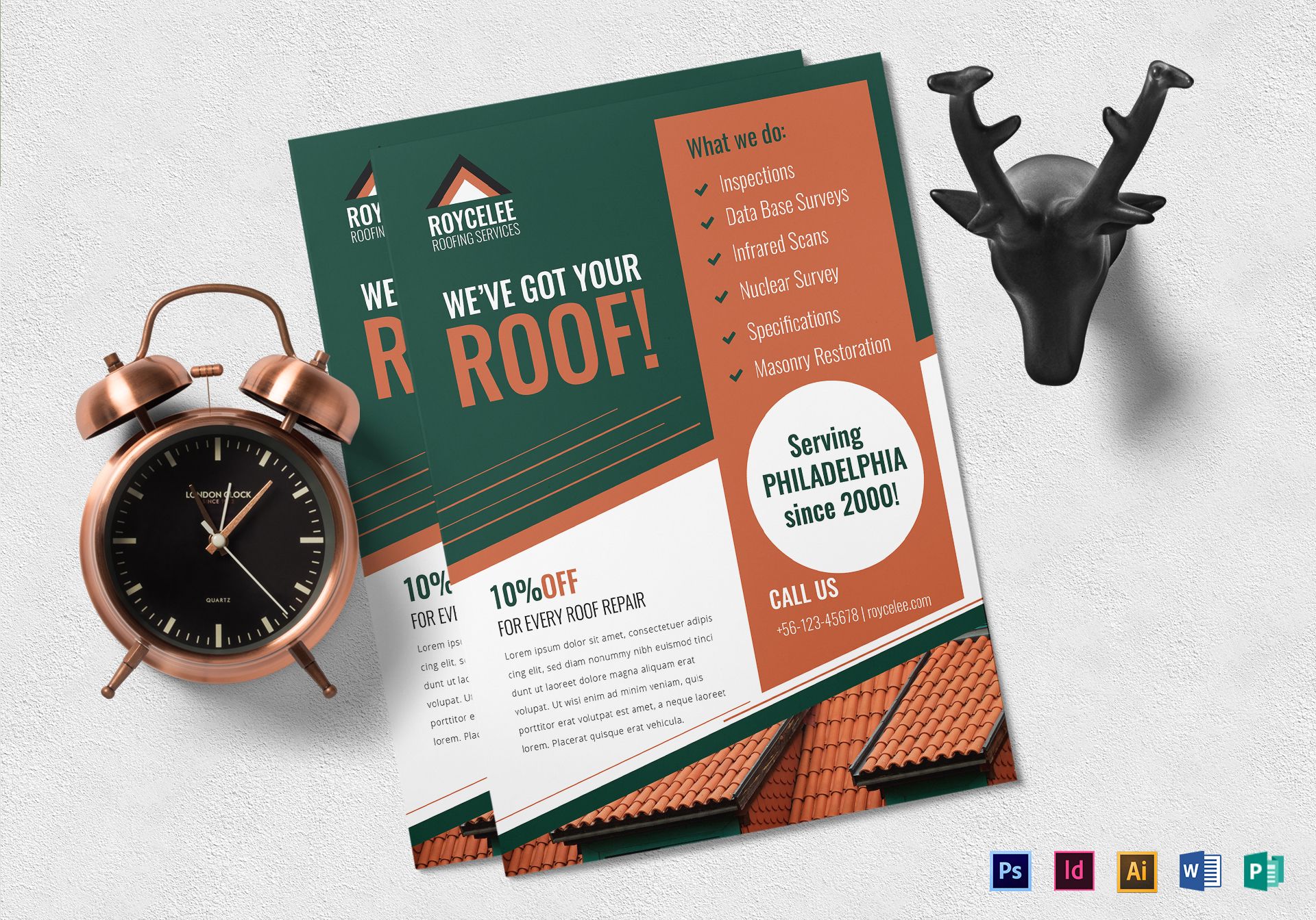 Roofing Services Construction Company Flyer