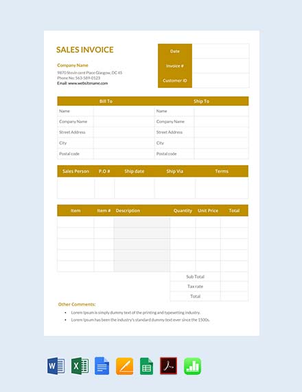 Sales Invoice Template