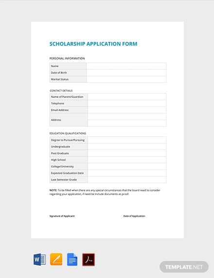 Scholarship Application Form