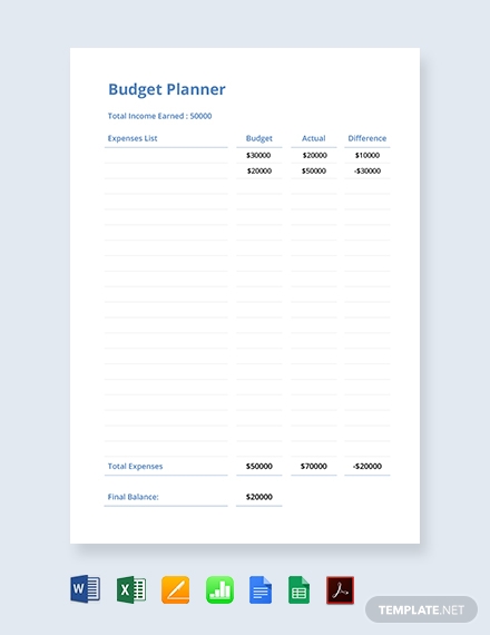 simple budget planner