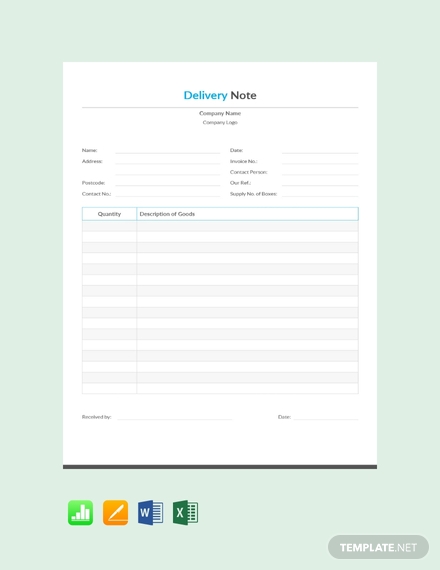 simple delivery note