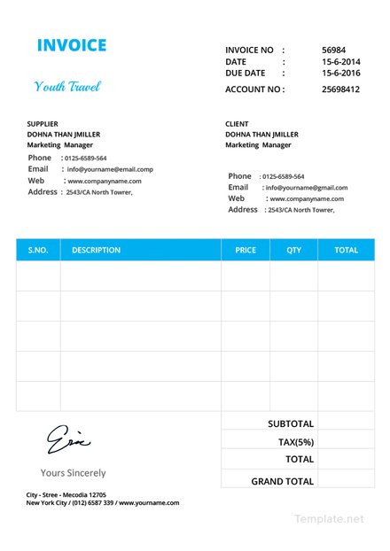 Simple Invoice Format