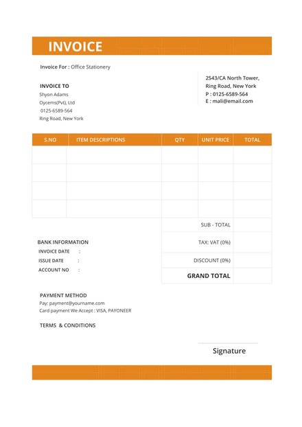 Standard Invoice Template