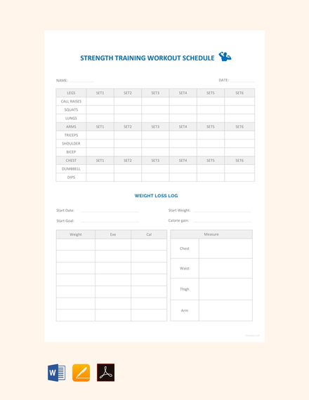 Strength Training Workout Schedule