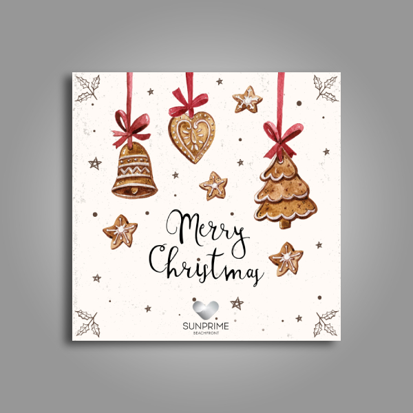 sunprime beachfront hotel christmas and new year card