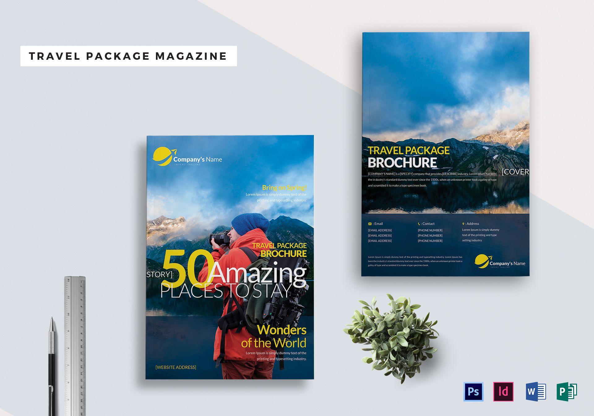 travel package magazine template