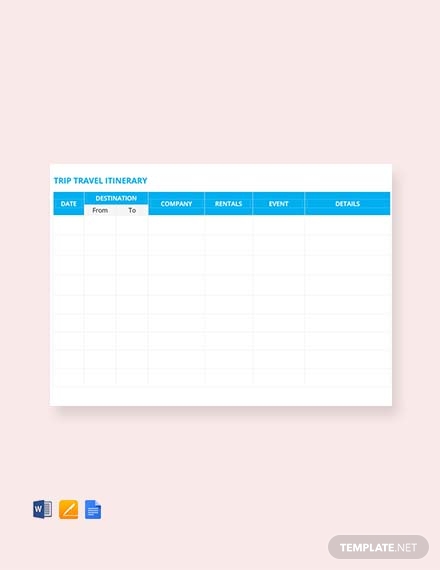 14+ Itinerary Examples & Templates in PDF | Examples