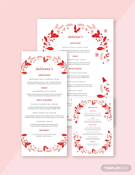 Christmas Menu 25 Examples Format Pdf Examples