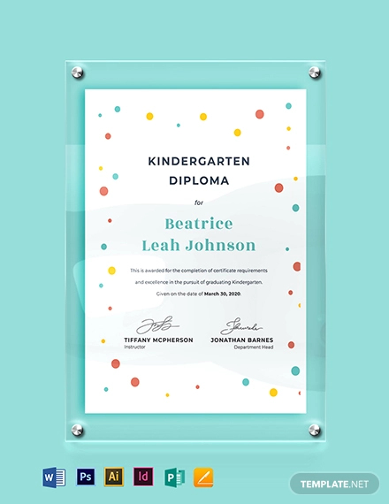 kindergarten diploma certificate