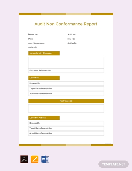 audit non conformance report