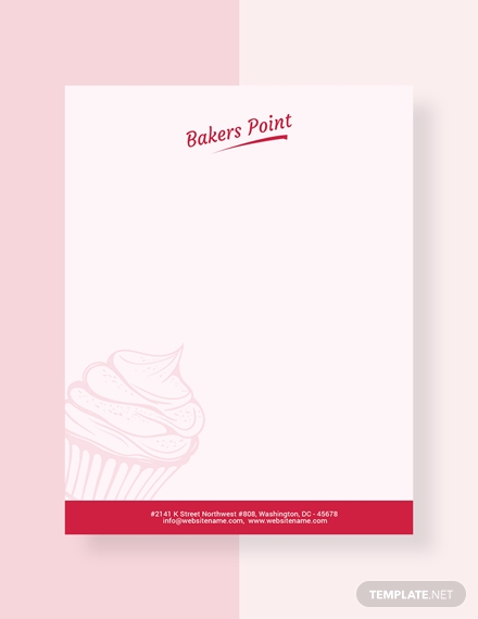 bakery letterhead template