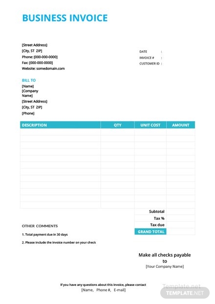 basic business invoice template
