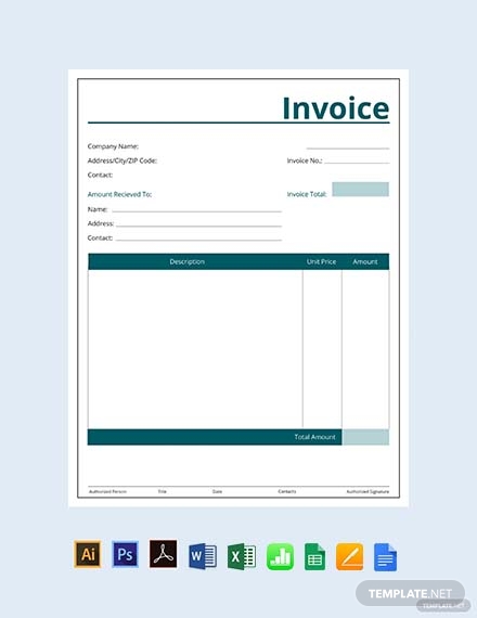 blank commercial invoice design1
