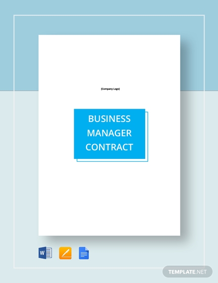 business manager contract template