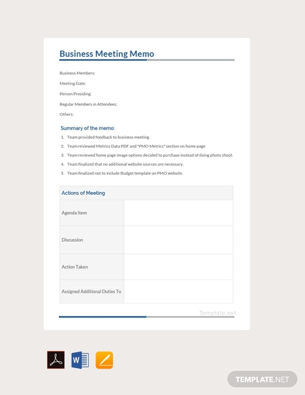 business meeting memo